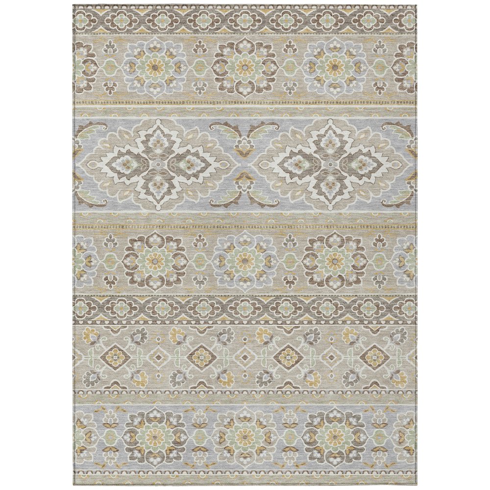 Machine Washable Indoor/Outdoor Chantille ACN2677 Brown 8' x 10' Rug. Picture 1