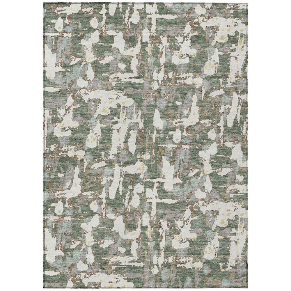 Machine Washable Indoor/Outdoor Chantille ACN2678 Green 8' x 10' Rug. Picture 1