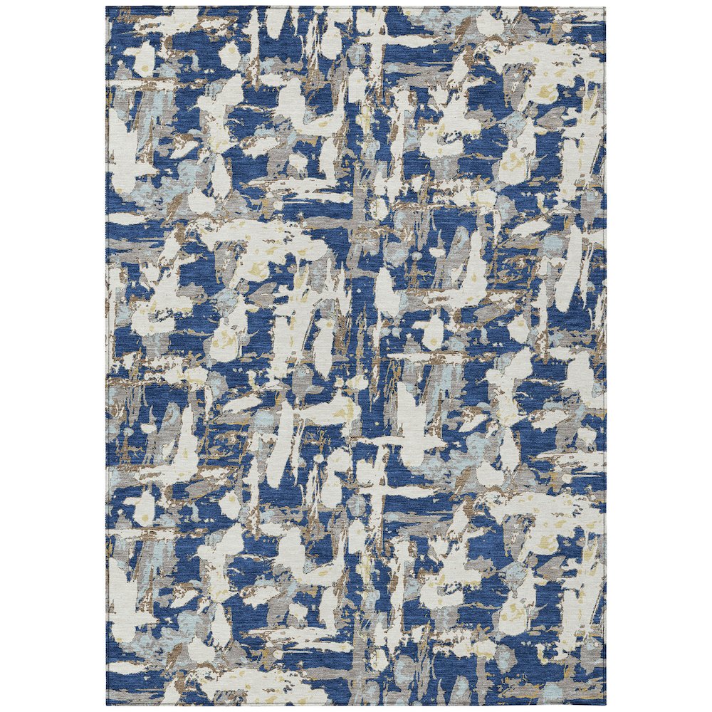 Machine Washable Indoor/Outdoor Chantille ACN2678 Blue 8' x 10' Rug. Picture 1