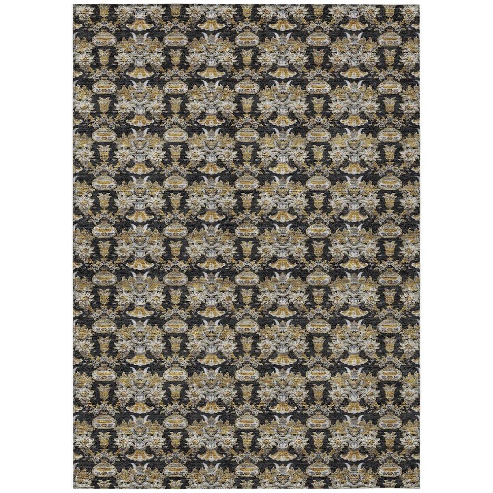 Machine Washable Indoor/Outdoor Chantille ACN2682 Black 8' x 10' Rug. Picture 1