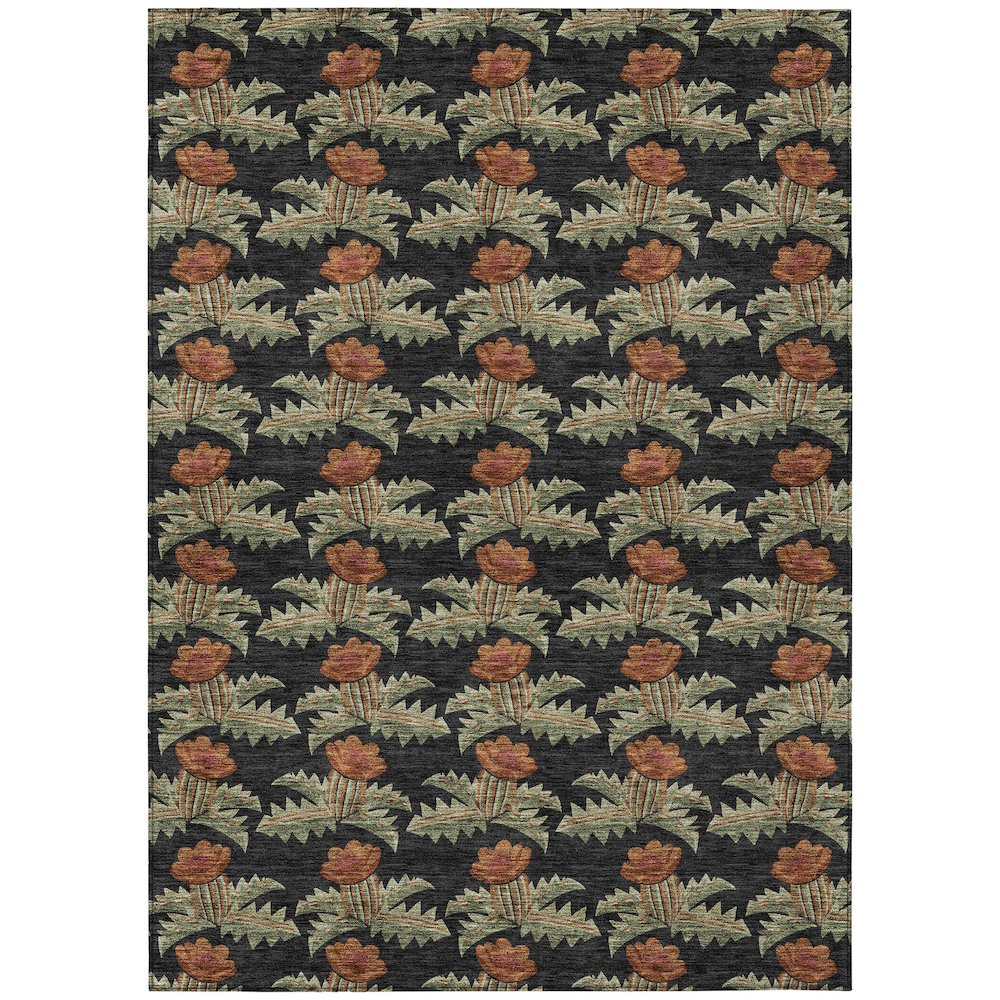 Machine Washable Indoor/Outdoor Chantille ACN2684 Black 8' x 10' Rug. Picture 1