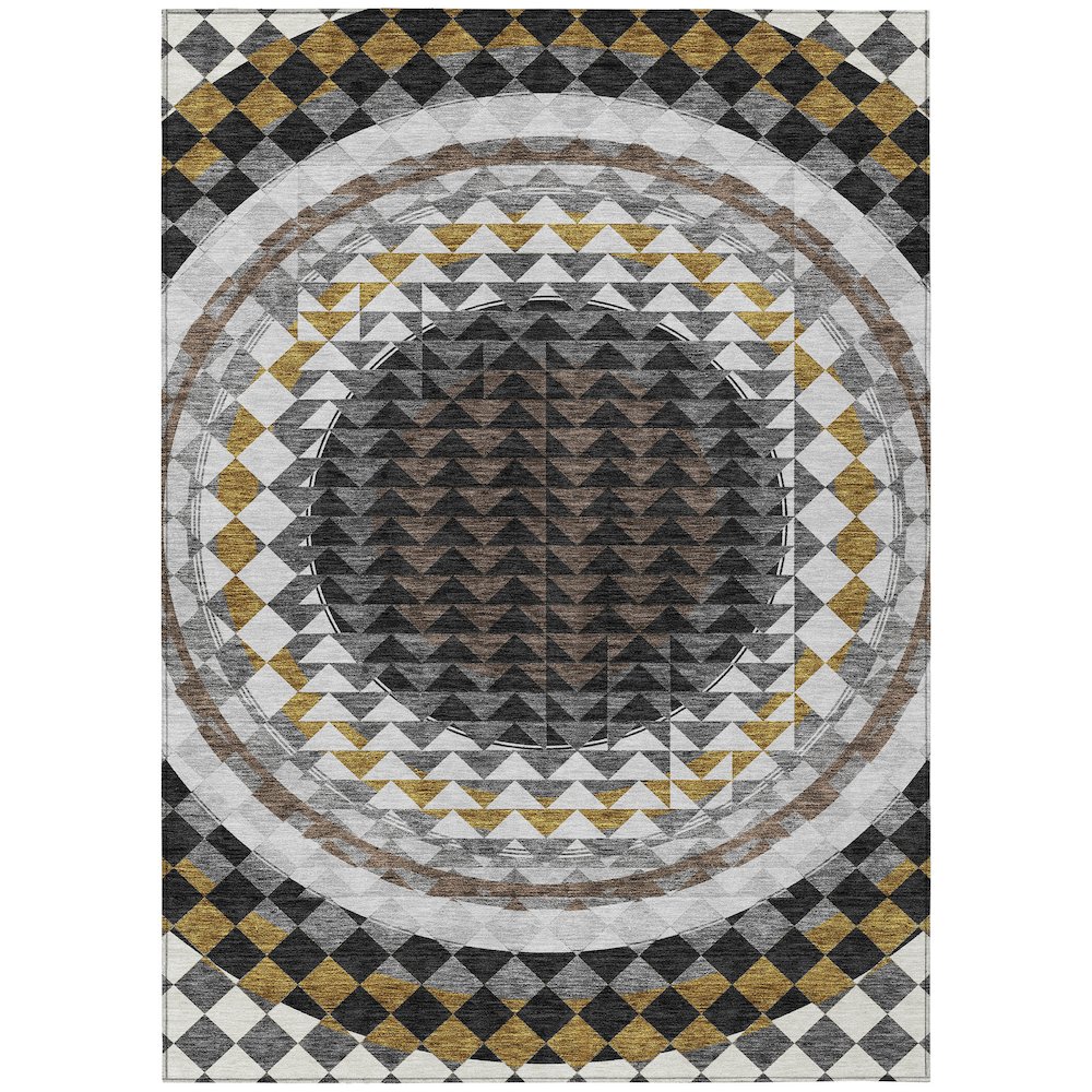 Machine Washable Indoor/Outdoor Chantille ACN2685 Black 8' x 10' Rug. Picture 1