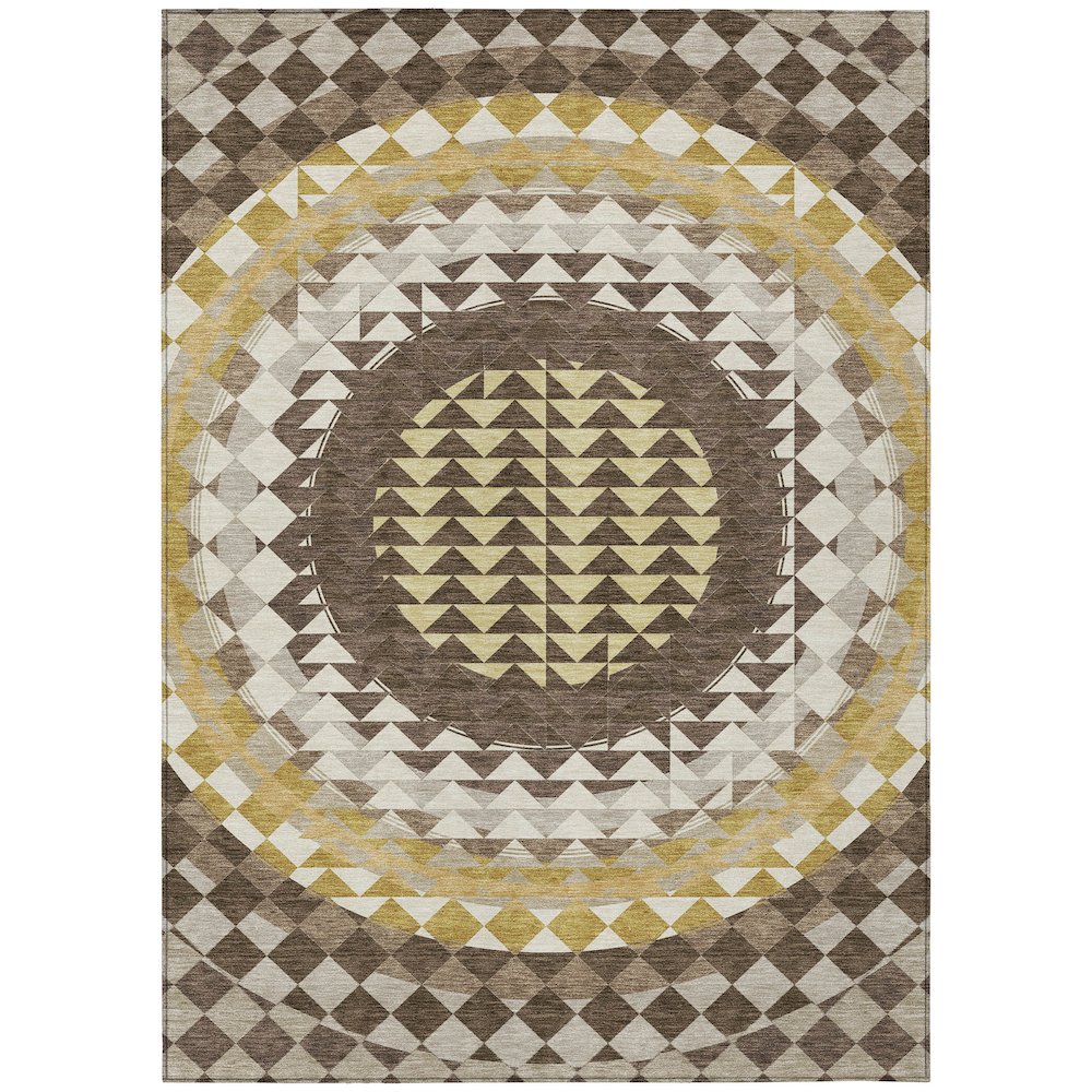 Machine Washable Indoor/Outdoor Chantille ACN2685 Brown 8' x 10' Rug. Picture 1