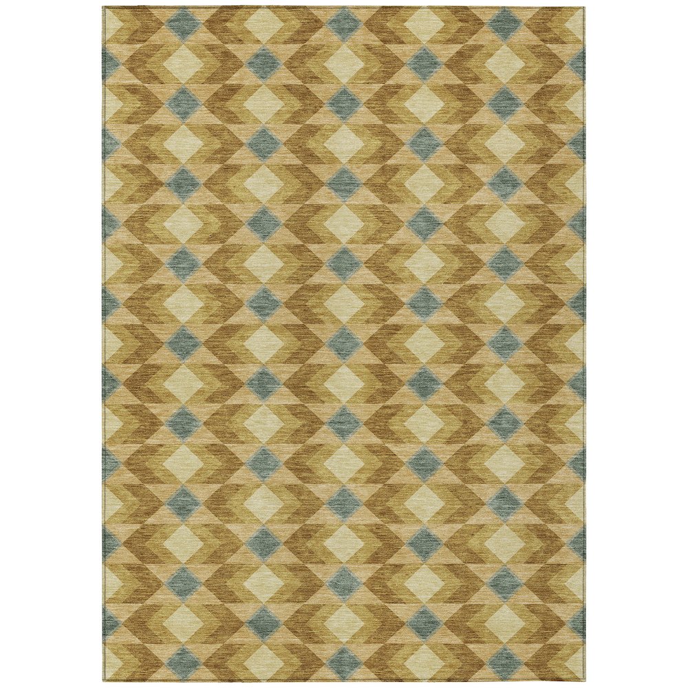 Machine Washable Indoor/Outdoor Chantille ACN2687 Gold 8' x 10' Rug. Picture 1