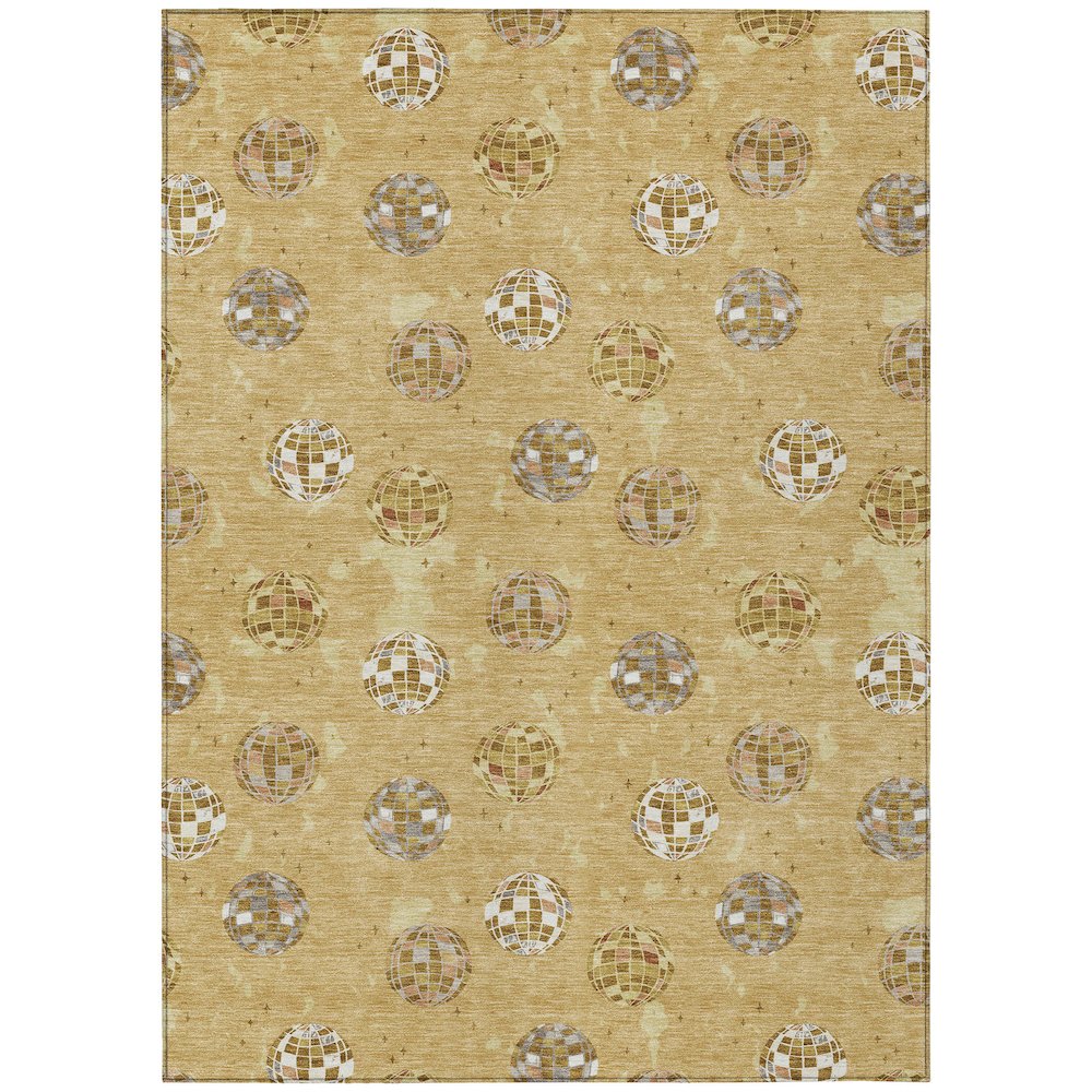 Machine Washable Indoor/Outdoor Chantille ACN2690 Gold 8' x 10' Rug. Picture 1