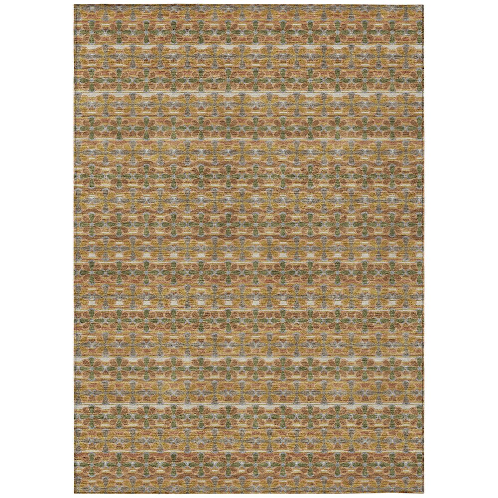 Machine Washable Indoor/Outdoor Chantille ACN2695 Orange 8' x 10' Rug. Picture 1