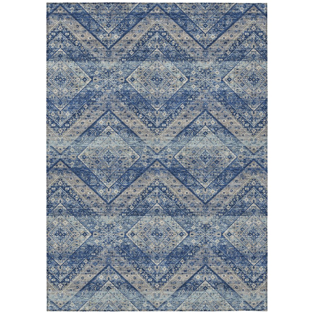 Machine Washable Indoor/Outdoor Chantille ACN2699 Blue 8' x 10' Rug. Picture 1