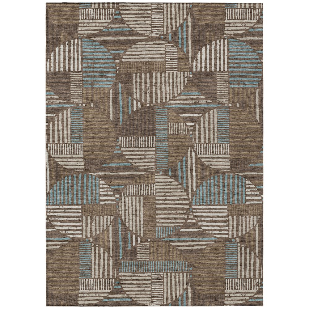 Machine Washable Indoor/Outdoor Chantille ACN2700 Brown 8' x 10' Rug. Picture 1