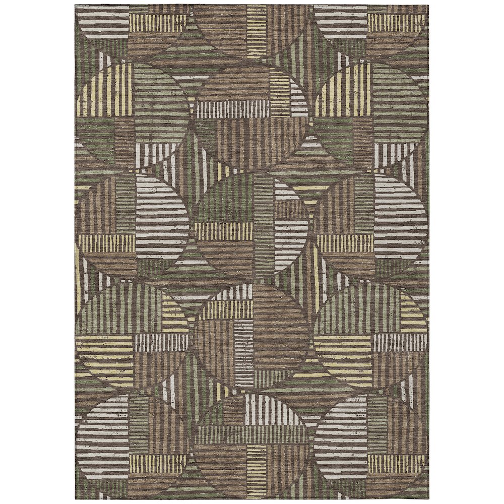 Machine Washable Indoor/Outdoor Chantille ACN2700 Brown 8' x 10' Rug. Picture 1