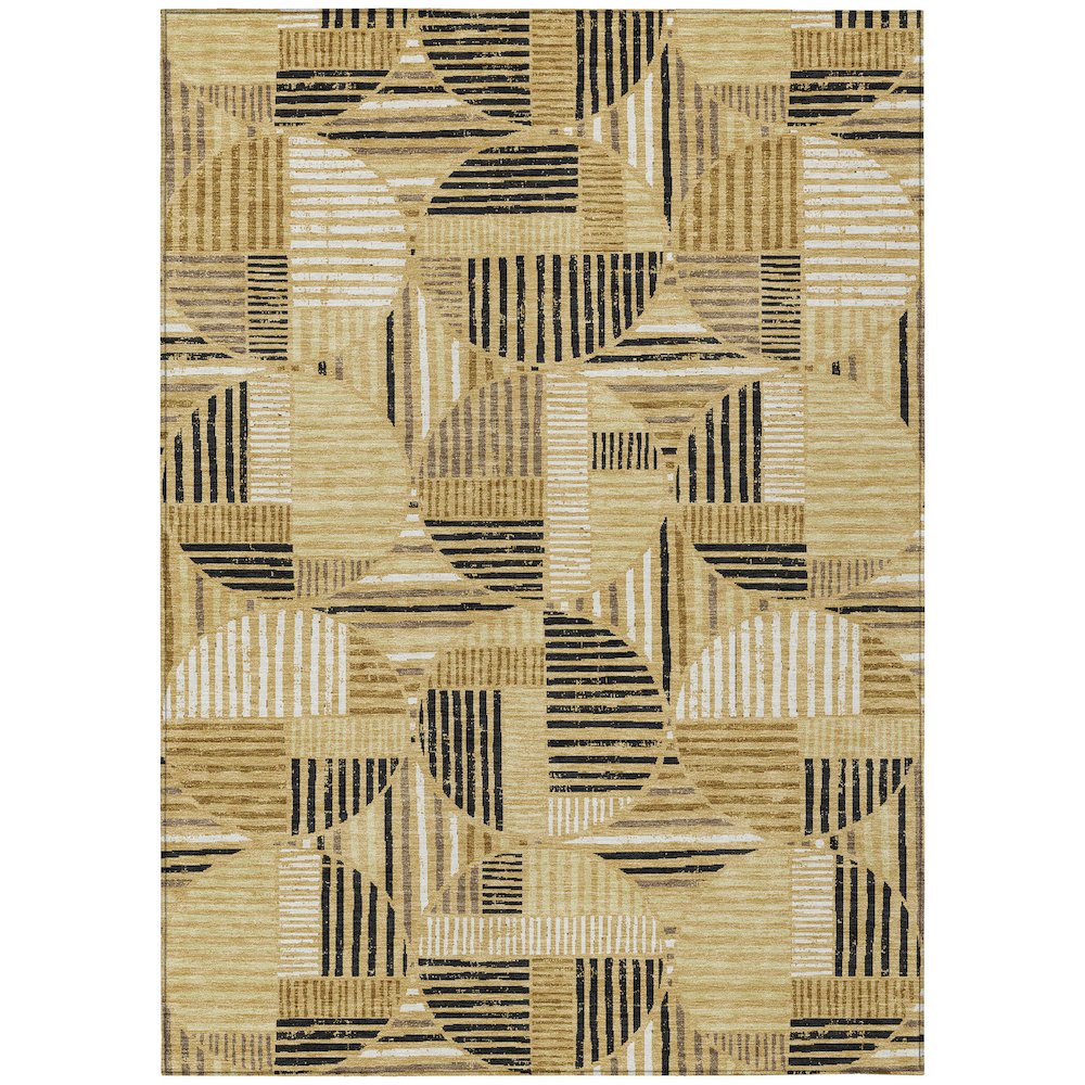 Machine Washable Indoor/Outdoor Chantille ACN2700 Gold 8' x 10' Rug. Picture 1