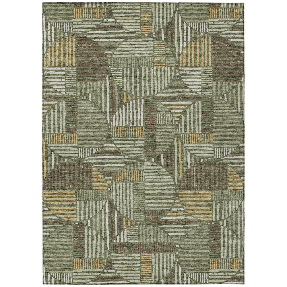 Machine Washable Indoor/Outdoor Chantille ACN2700 Green 8' x 10' Rug. Picture 1