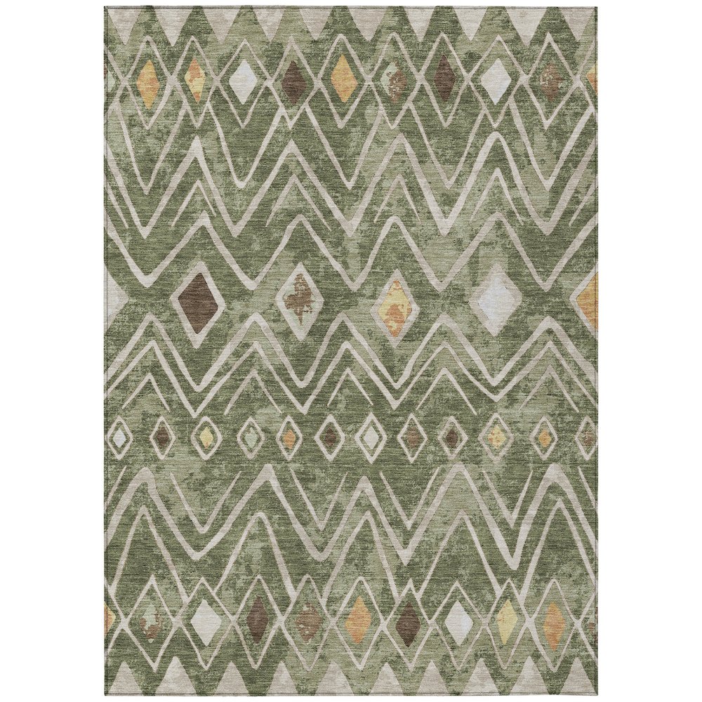 Machine Washable Indoor/Outdoor Chantille ACN2702 Green 8' x 10' Rug. Picture 1