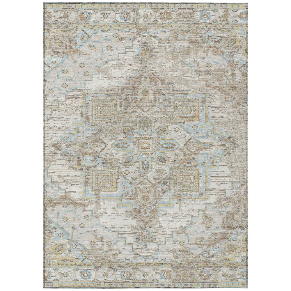 Machine Washable Indoor/Outdoor Chantille ACN2704 Ivory 8' x 10' Rug. Picture 1