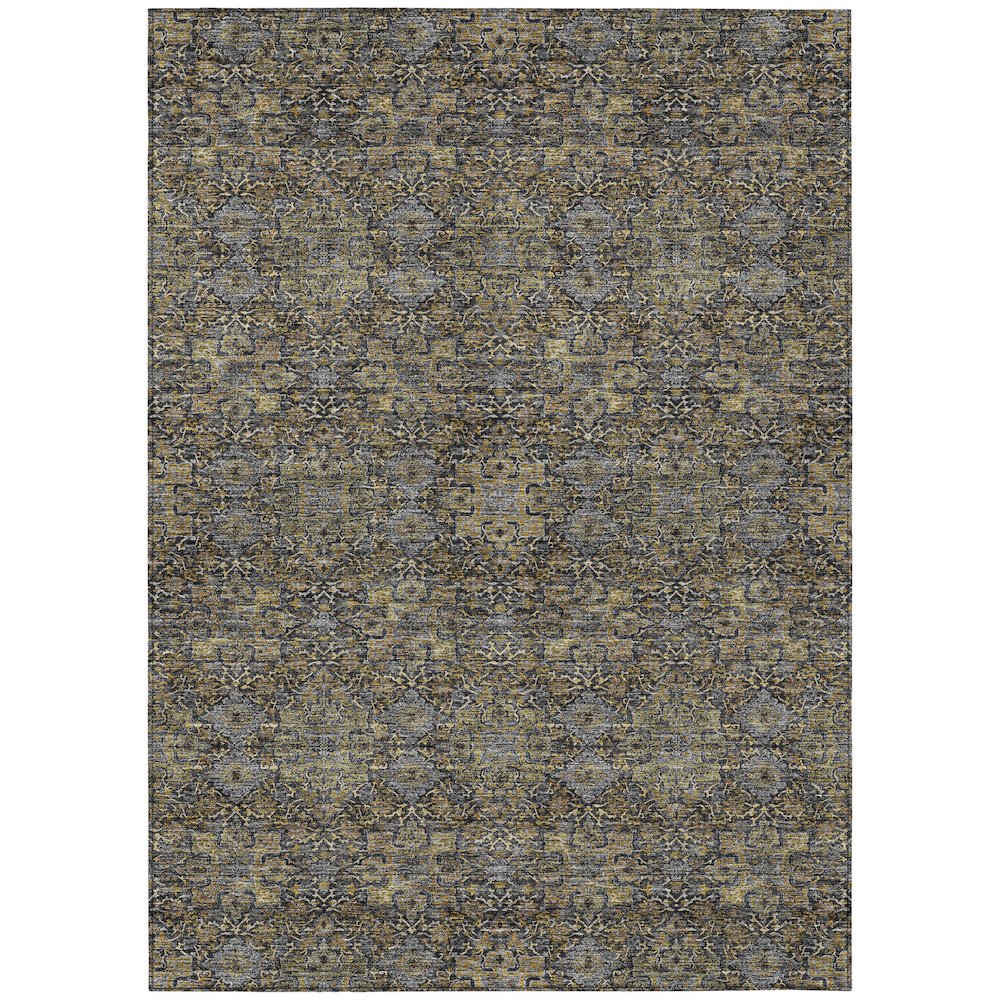 Machine Washable Indoor/Outdoor Chantille ACN2705 Black 8' x 10' Rug. Picture 1