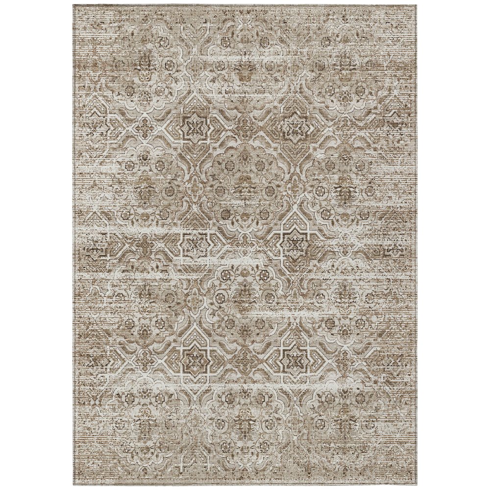 Machine Washable Indoor/Outdoor Chantille ACN2706 Brown 8' x 10' Rug. Picture 1