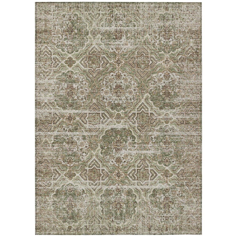 Machine Washable Indoor/Outdoor Chantille ACN2706 Green 8' x 10' Rug. Picture 1