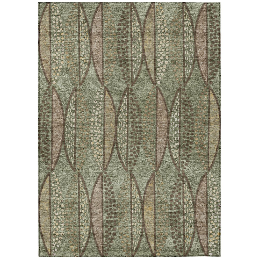 Machine Washable Indoor/Outdoor Chantille ACN2711 Green 8' x 10' Rug. Picture 1