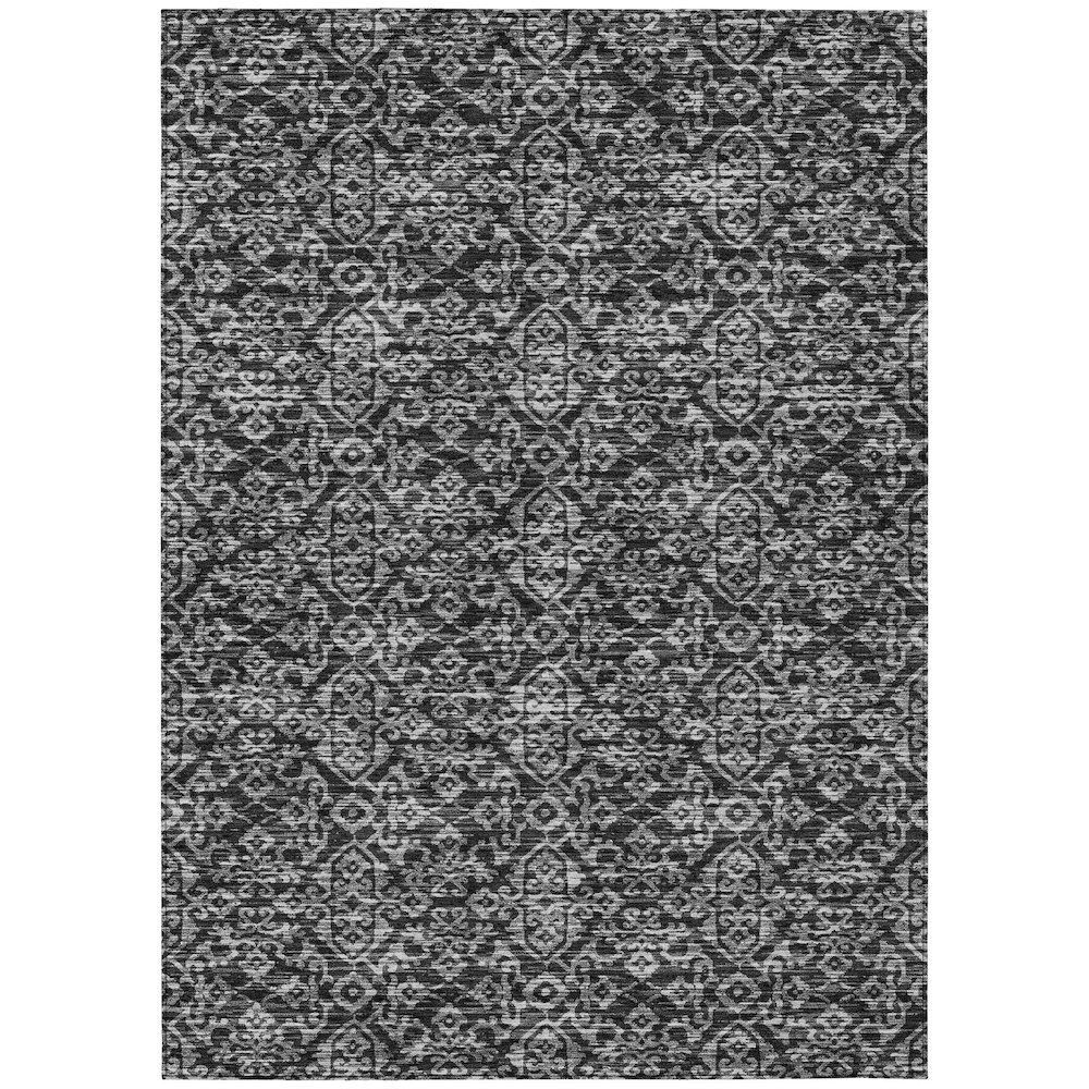 Machine Washable Indoor/Outdoor Chantille ACN2712 Black 8' x 10' Rug. Picture 1