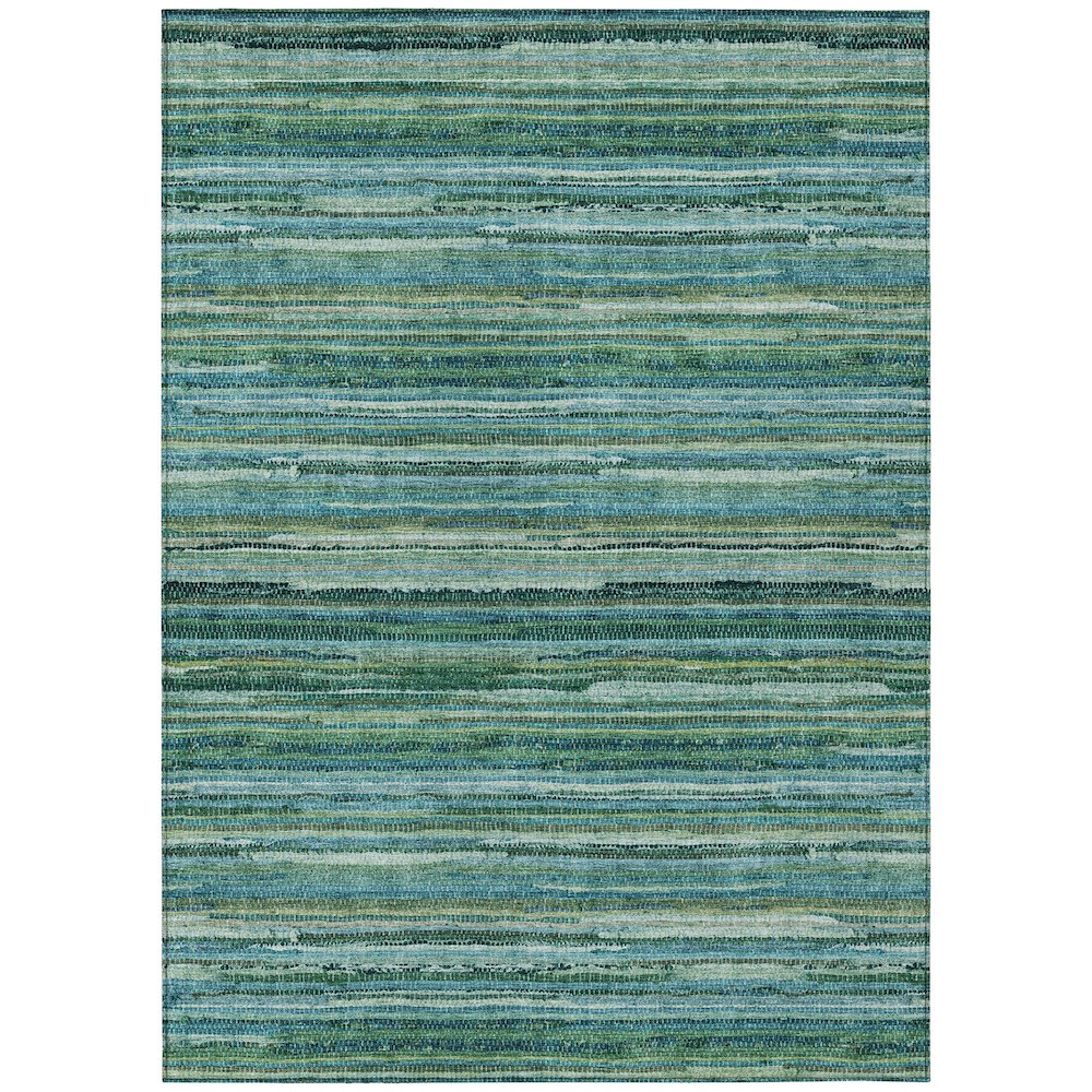 Machine Washable Indoor/Outdoor Chantille ACN2717 Teal 9' x 12' Rug. Picture 1