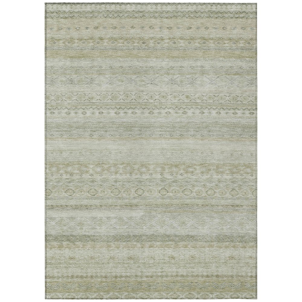 Machine Washable Indoor/Outdoor Chantille ACN2722 Brown 9' x 12' Rug. Picture 1