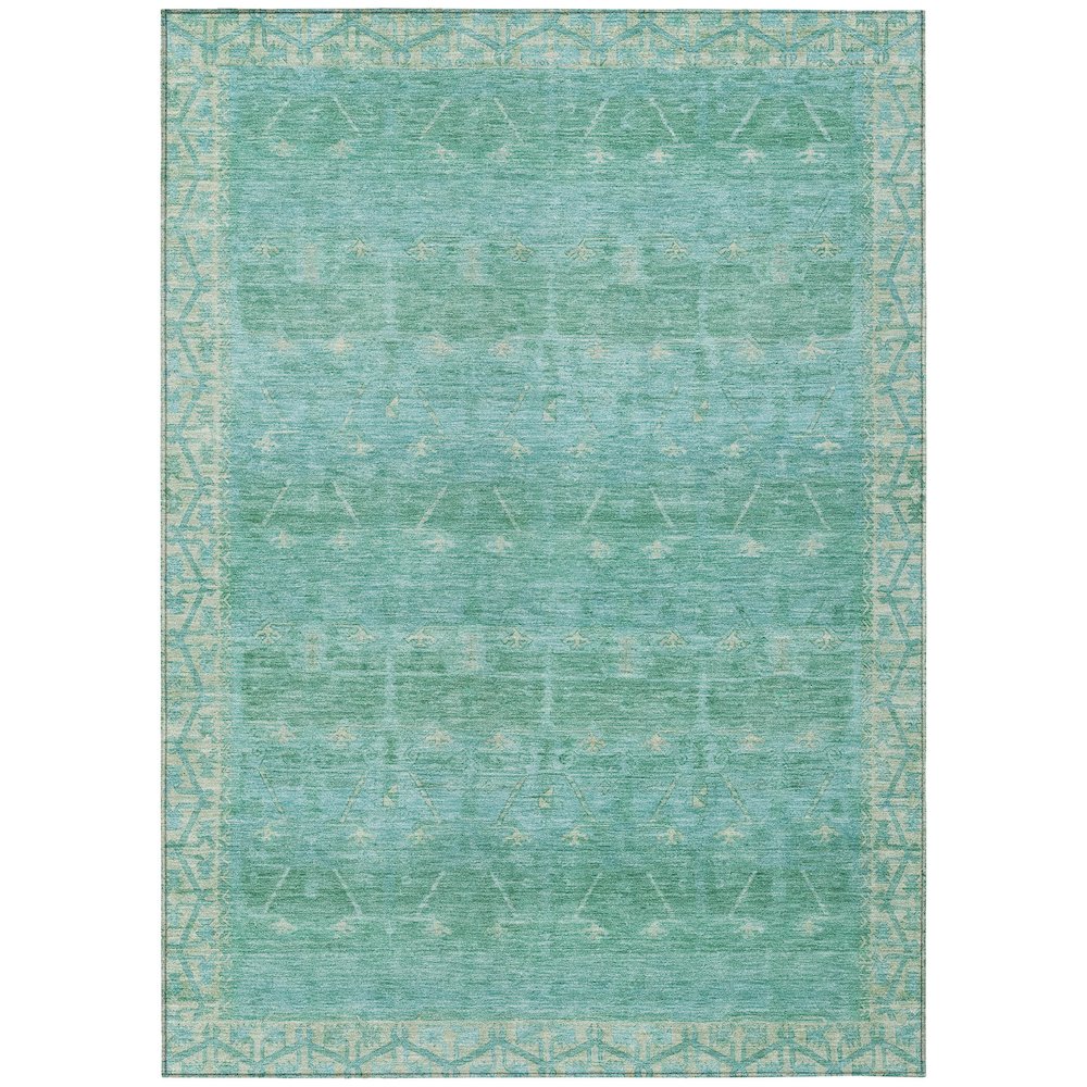 Machine Washable Indoor/Outdoor Chantille ACN2725 Green 9' x 12' Rug. Picture 1