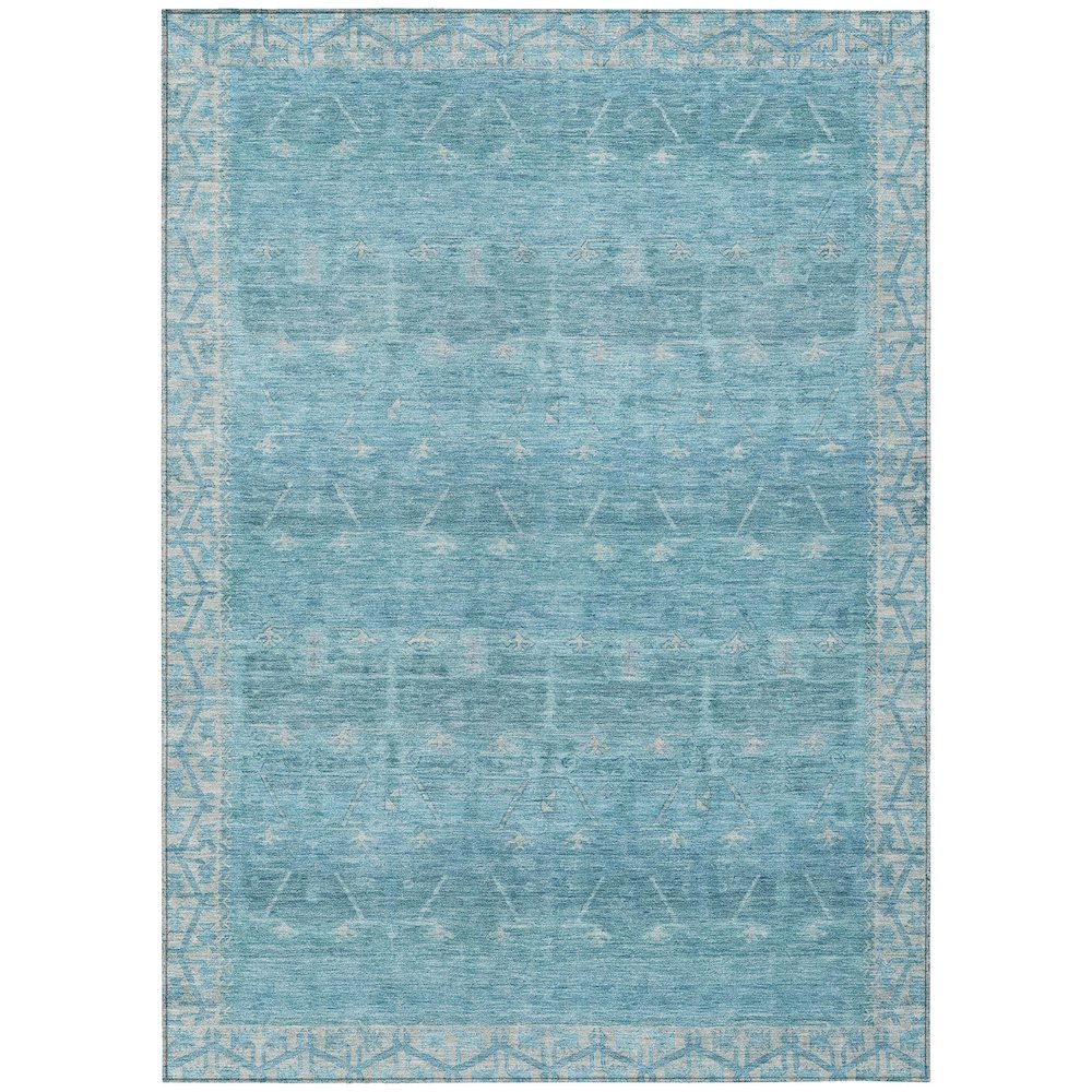 Machine Washable Indoor/Outdoor Chantille ACN2725 Blue 9' x 12' Rug. Picture 1