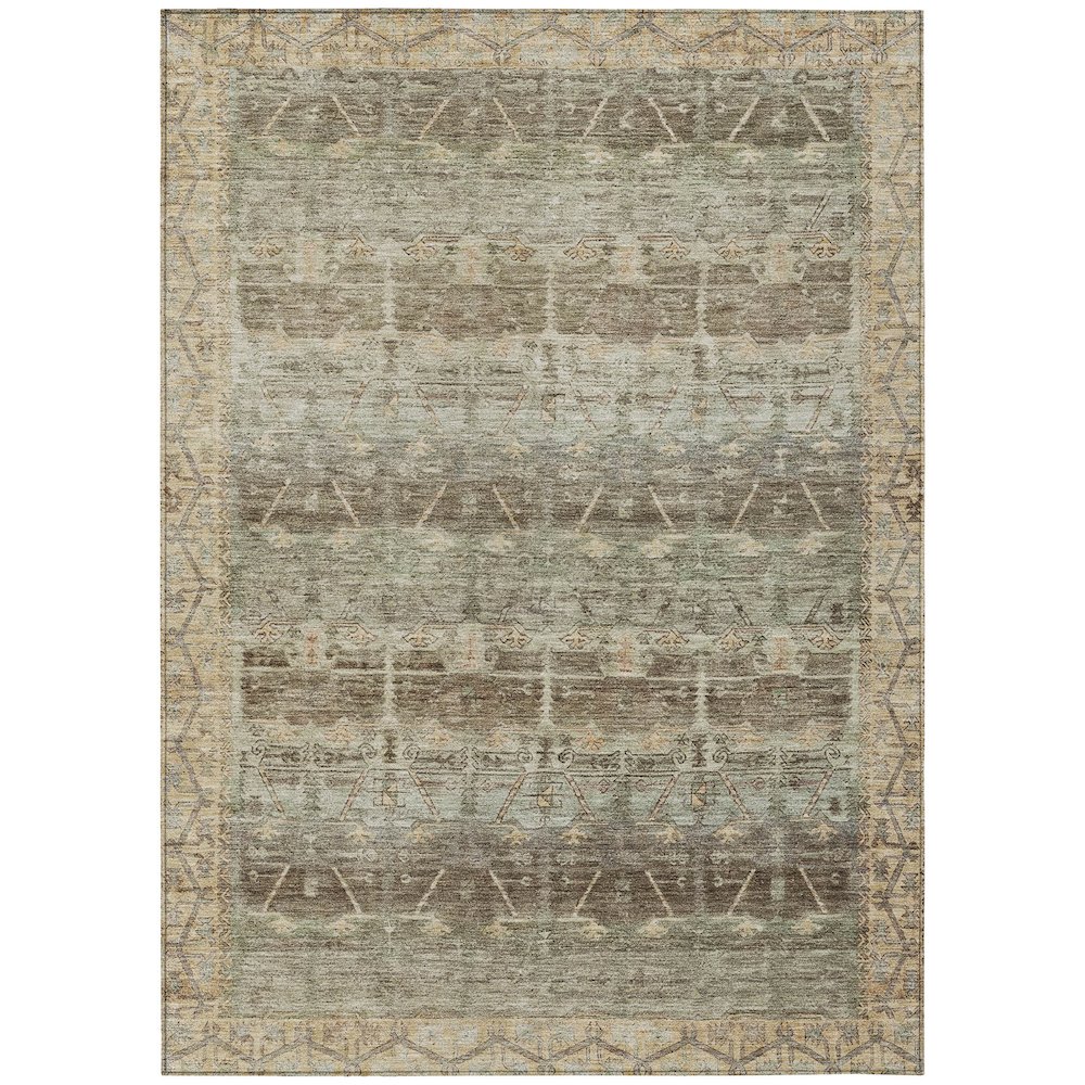 Machine Washable Indoor/Outdoor Chantille ACN2725 Brown 9' x 12' Rug. Picture 1