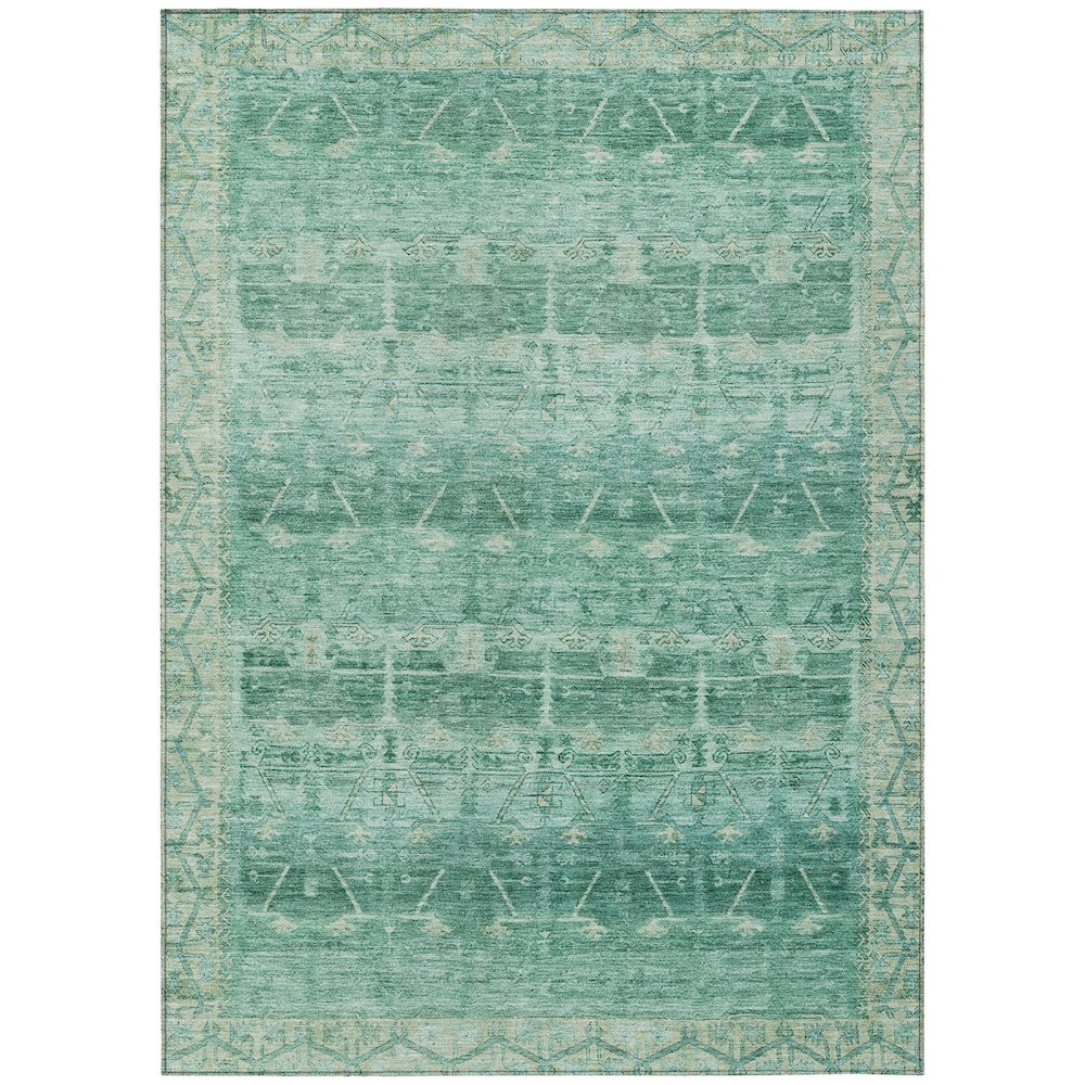 Machine Washable Indoor/Outdoor Chantille ACN2725 Teal 9' x 12' Rug. Picture 1