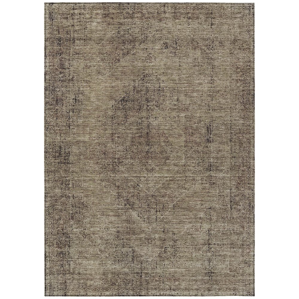 Machine Washable Indoor/Outdoor Chantille ACN2726 Brown 9' x 12' Rug. Picture 1