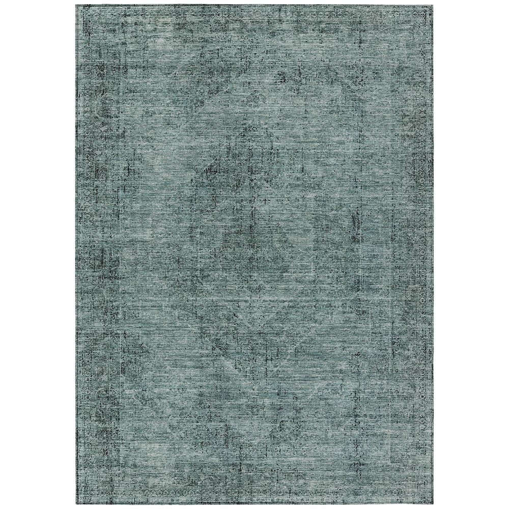 Machine Washable Indoor/Outdoor Chantille ACN2726 Teal 9' x 12' Rug. Picture 1