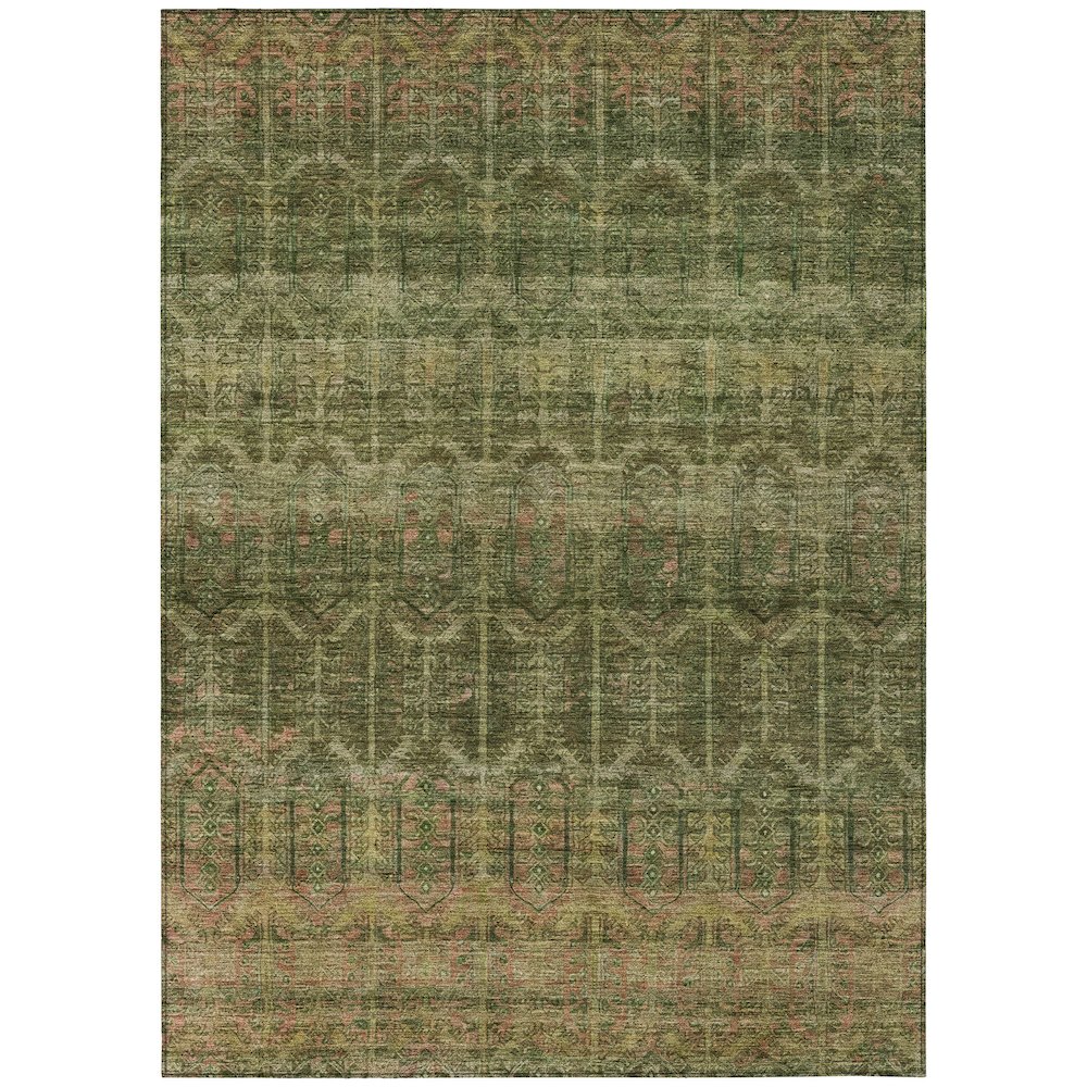 Machine Washable Indoor/Outdoor Chantille ACN2728 Green 9' x 12' Rug. Picture 1