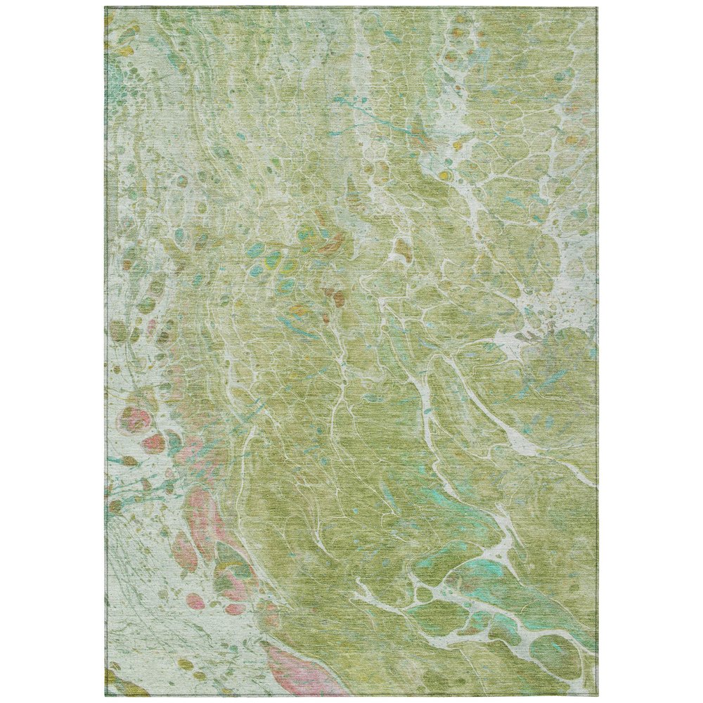 Machine Washable Indoor/Outdoor Chantille ACN2731 Green 9' x 12' Rug. Picture 1