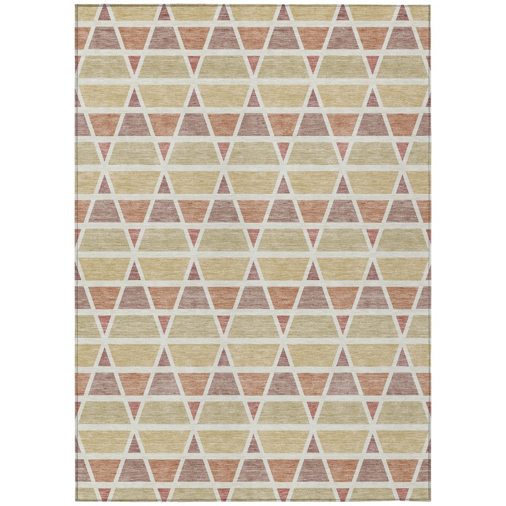 Machine Washable Indoor/Outdoor Chantille ACN2733 Orange 9' x 12' Rug. Picture 1
