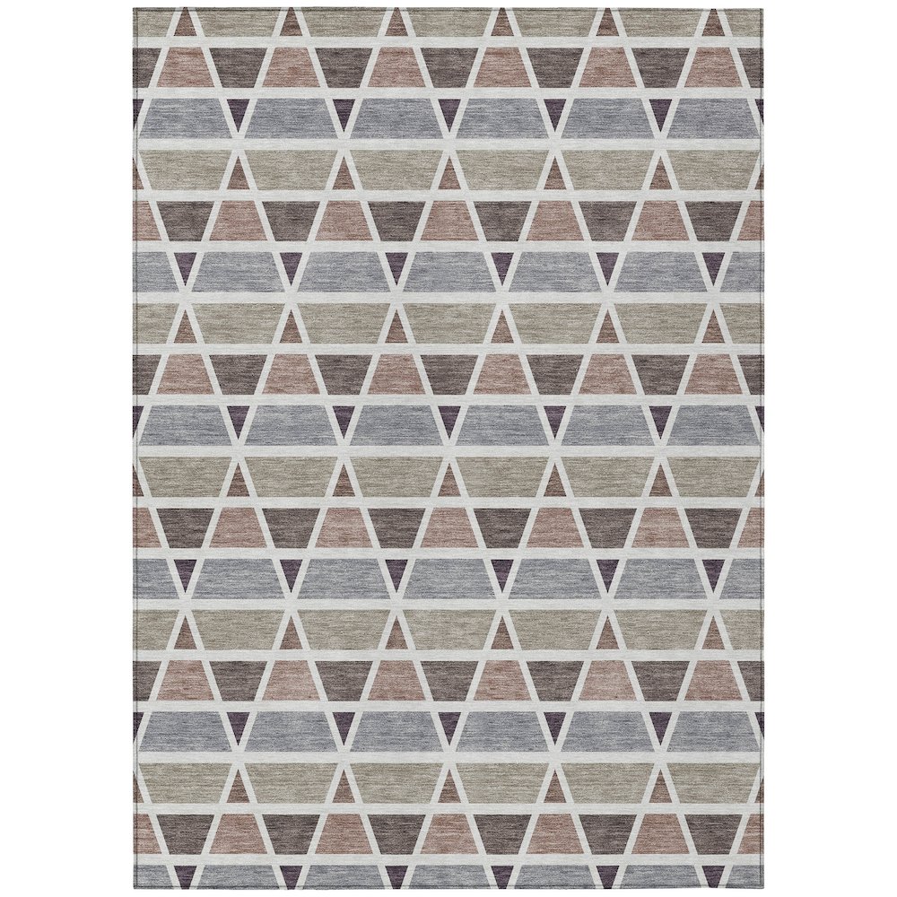 Machine Washable Indoor/Outdoor Chantille ACN2733 Brown 9' x 12' Rug. Picture 1