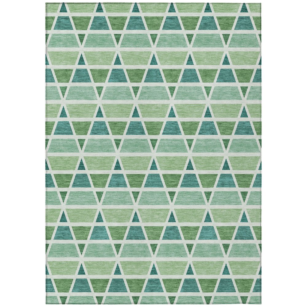 Machine Washable Indoor/Outdoor Chantille ACN2733 Teal 9' x 12' Rug. Picture 1