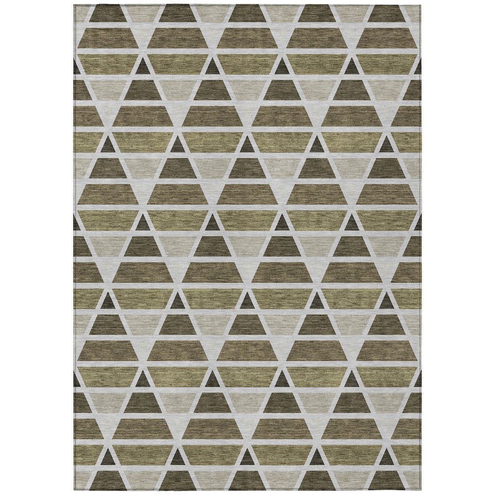 Machine Washable Indoor/Outdoor Chantille ACN2734 Brown 9' x 12' Rug. Picture 1