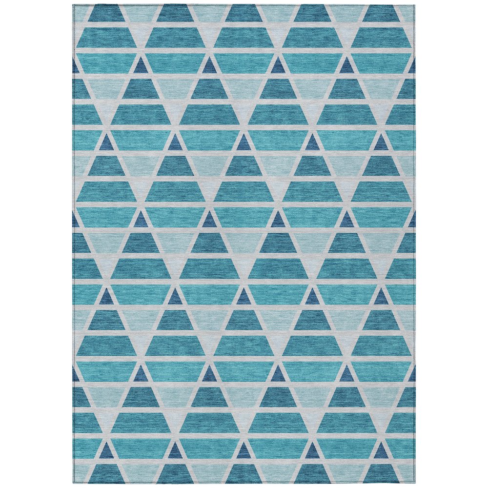 Machine Washable Indoor/Outdoor Chantille ACN2734 Teal 9' x 12' Rug. Picture 1