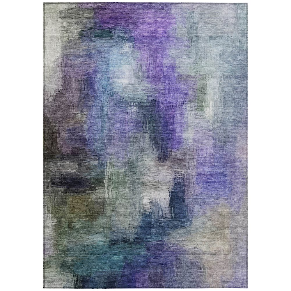 Machine Washable Indoor/Outdoor Chantille ACN2738 Purple 9' x 12' Rug. Picture 1
