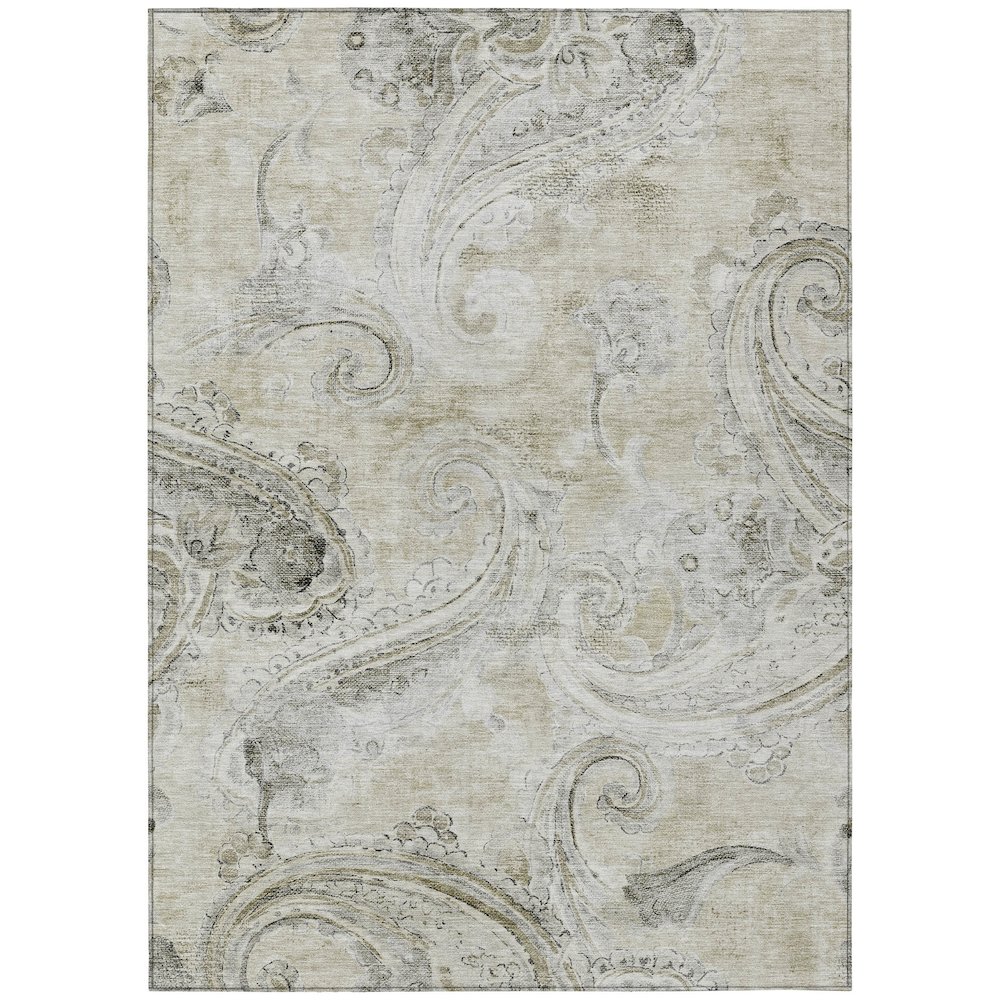 Machine Washable Indoor/Outdoor Chantille ACN2747 Brown 9' x 12' Rug. Picture 1