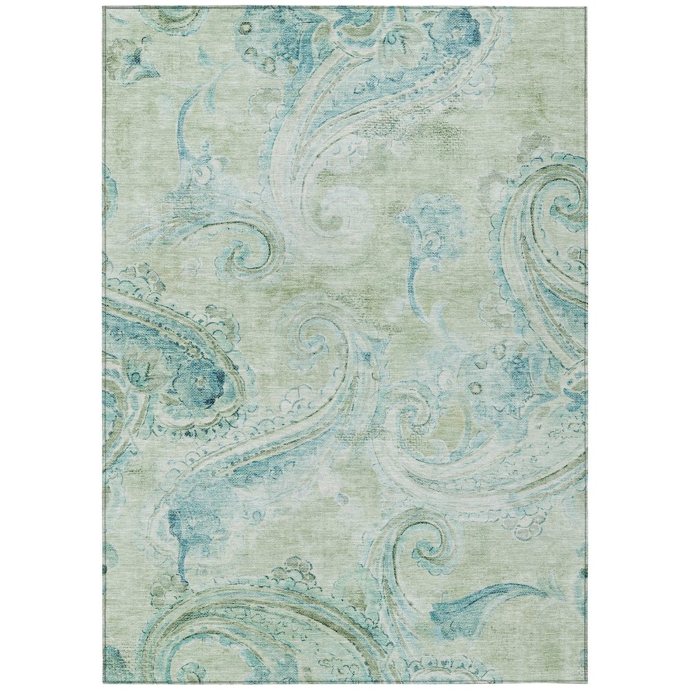 Machine Washable Indoor/Outdoor Chantille ACN2747 Green 9' x 12' Rug. Picture 1