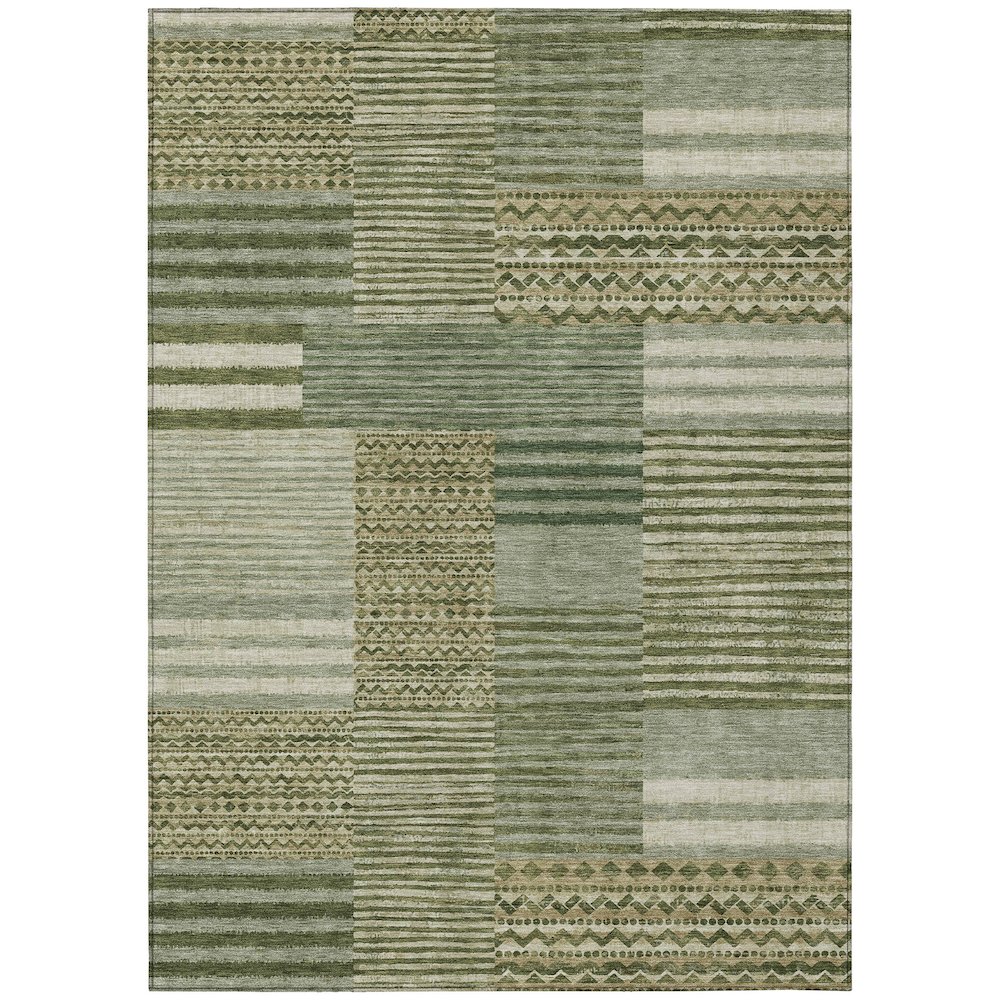 Machine Washable Indoor/Outdoor Chantille ACN2749 Green 9' x 12' Rug. Picture 1