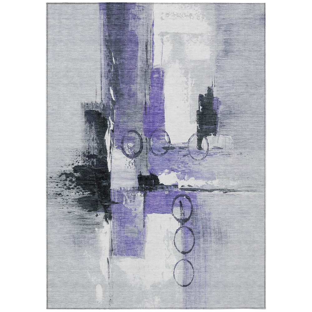 Machine Washable Indoor/Outdoor Chantille ACN2751 Purple 9' x 12' Rug. Picture 1