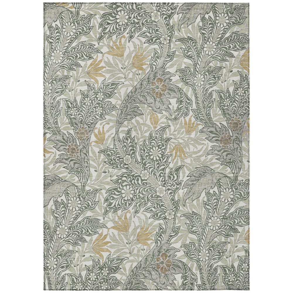 Machine Washable Indoor/Outdoor Chantille ACN2753 Green 9' x 12' Rug. Picture 1