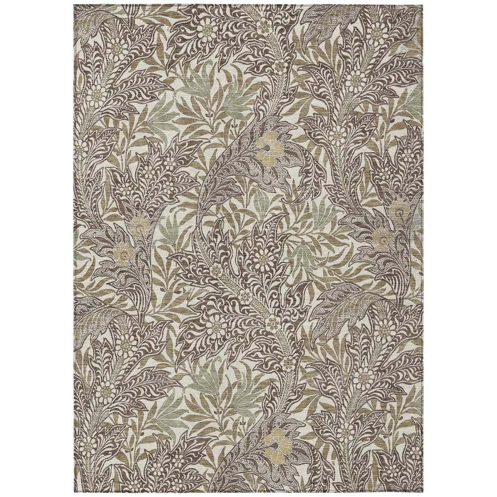 Machine Washable Indoor/Outdoor Chantille ACN2753 Brown 9' x 12' Rug. Picture 1