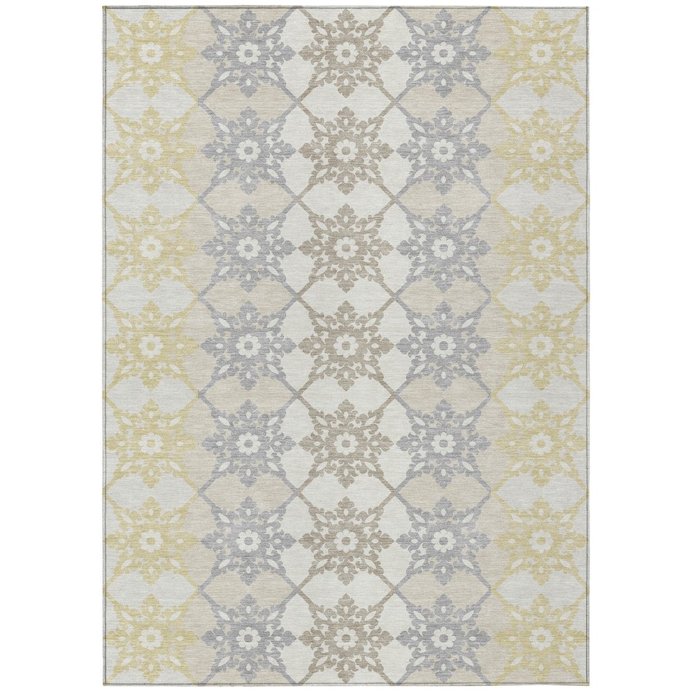 Machine Washable Indoor/Outdoor Chantille ACN2759 Ivory 9' x 12' Rug. Picture 1