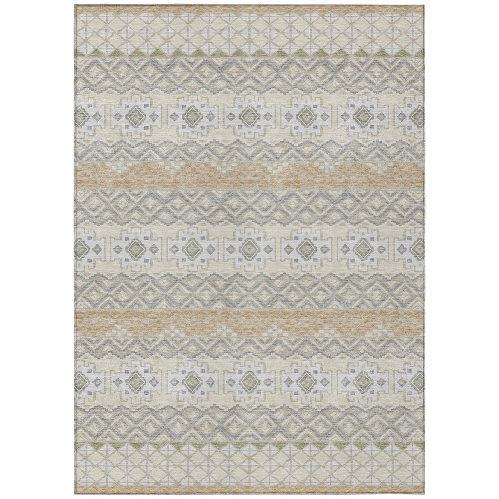 Machine Washable Indoor/Outdoor Chantille ACN2760 Brown 9' x 12' Rug. Picture 1