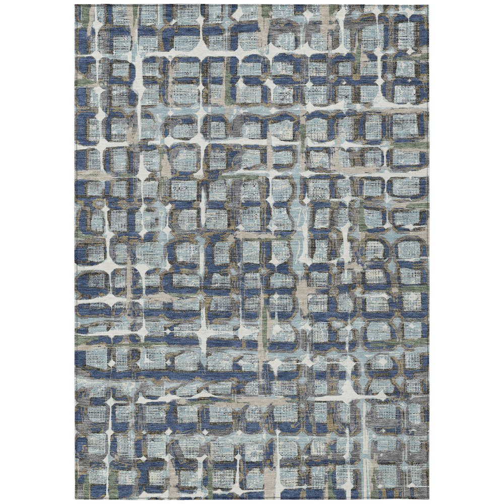 Machine Washable Indoor/Outdoor Chantille ACN2762 Blue 9' x 12' Rug. Picture 1