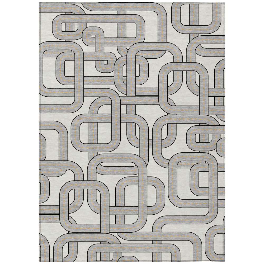 Machine Washable Indoor/Outdoor Chantille ACN2764 Ivory 9' x 12' Rug. Picture 1