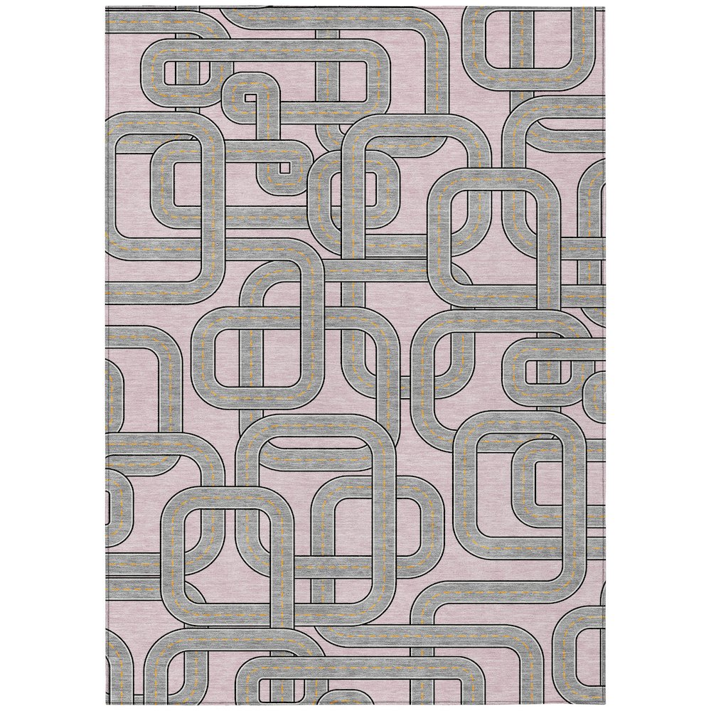 Machine Washable Indoor/Outdoor Chantille ACN2764 Pink 9' x 12' Rug. Picture 1