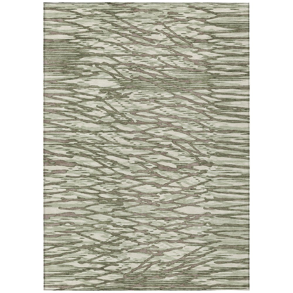 Machine Washable Indoor/Outdoor Chantille ACN2771 Green 9' x 12' Rug. Picture 1